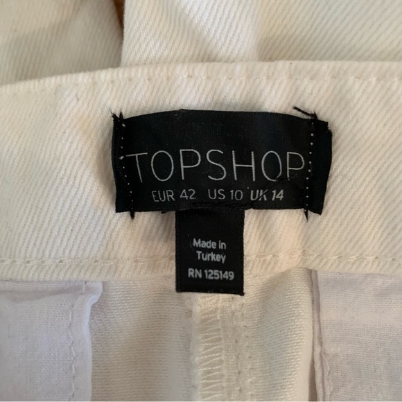 Top shop high waisted white denim crop pants - Picture 10 of 13